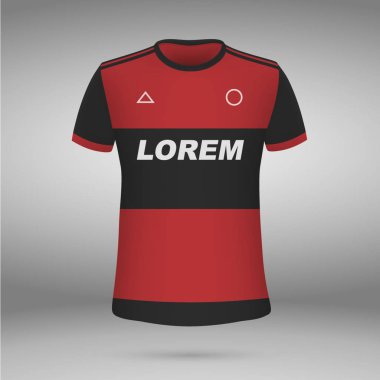 T - shirt. futbol forması. Vektör çizimi