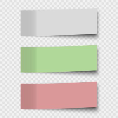 Yapışkan notlar veya Office kağıt sayfaları kümesi