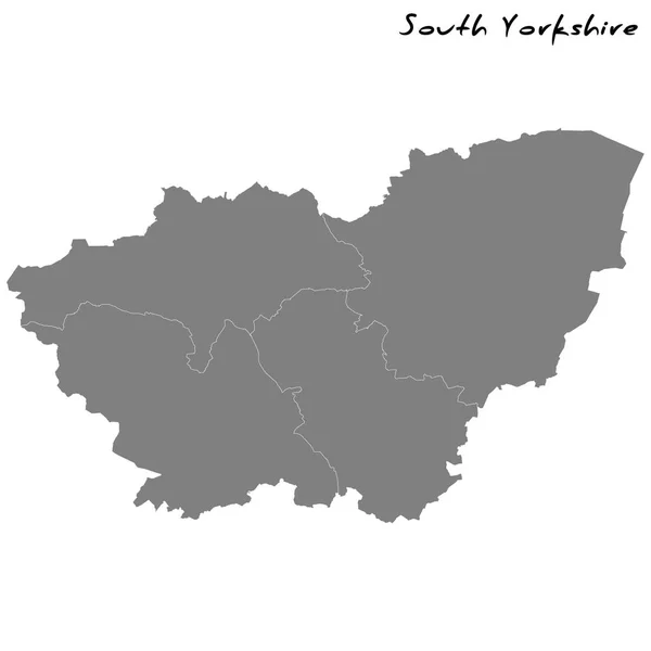 Mappa di alta qualità contea metropolitana d'Inghilterra — Vettoriale Stock
