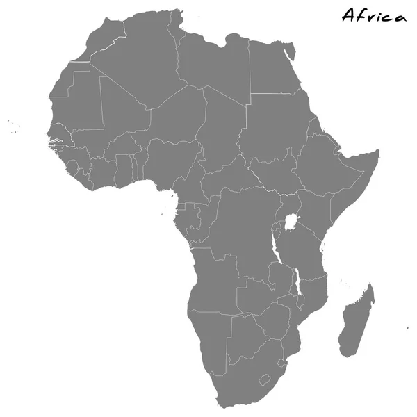 Carte de haute qualité de l'Afrique — Image vectorielle