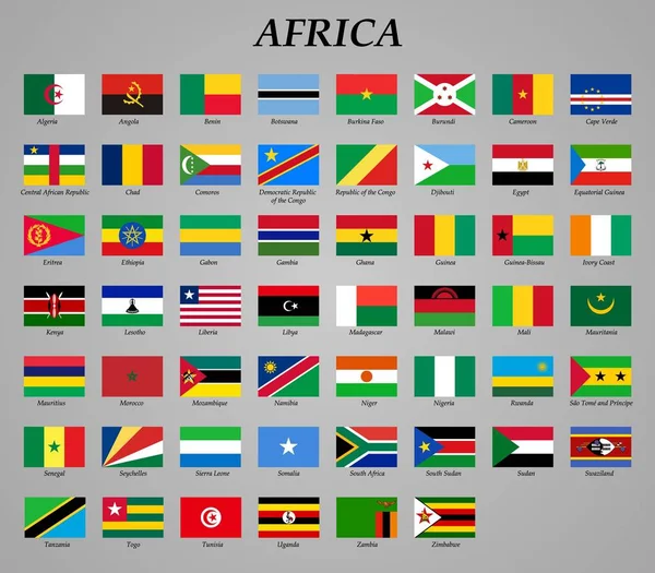 Σύνολο όλων των σημαιών της Αφρικής. — Διανυσματικό Αρχείο