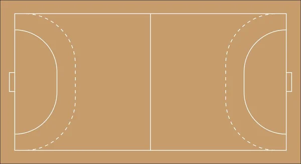 Ilustración de un campo de balonmano — Vector de stock