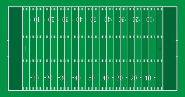 Американское футбольное поле с зелеными полосами — стоковый вектор