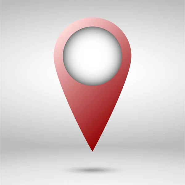 分離された赤い地図ポインター — ストックベクタ