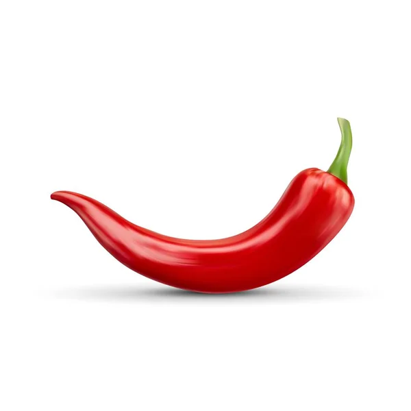 Realistische rode hete natuurlijke Chili peper — Stockvector