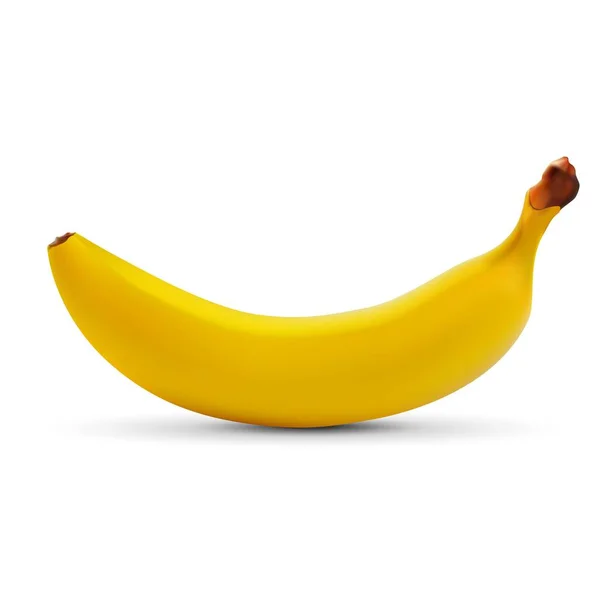 Banane réaliste isolée sur fond blanc . — Image vectorielle