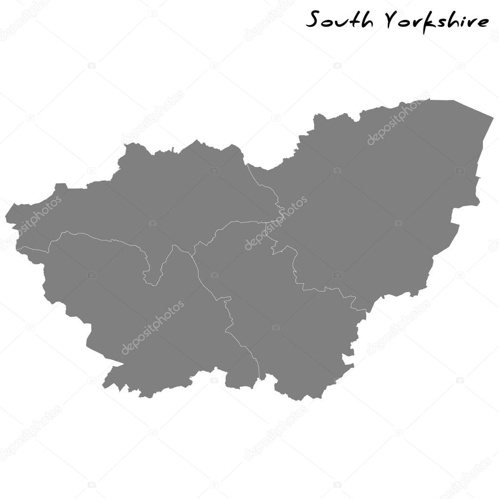 High Quality map metropolitan county of England