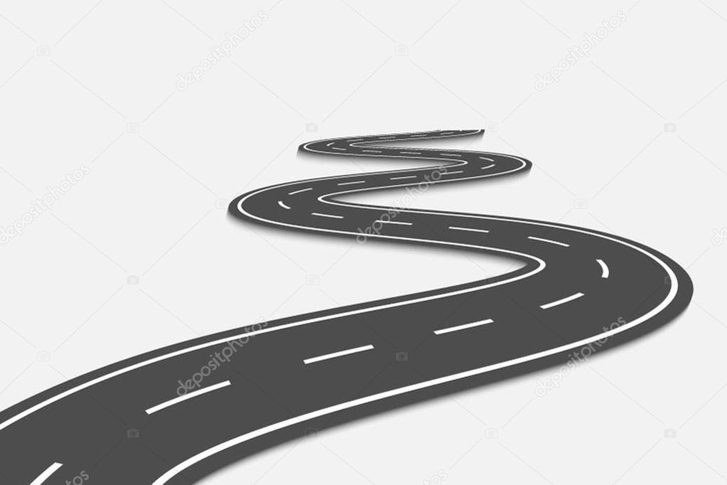 Winding Road on a transparent Backgroundte