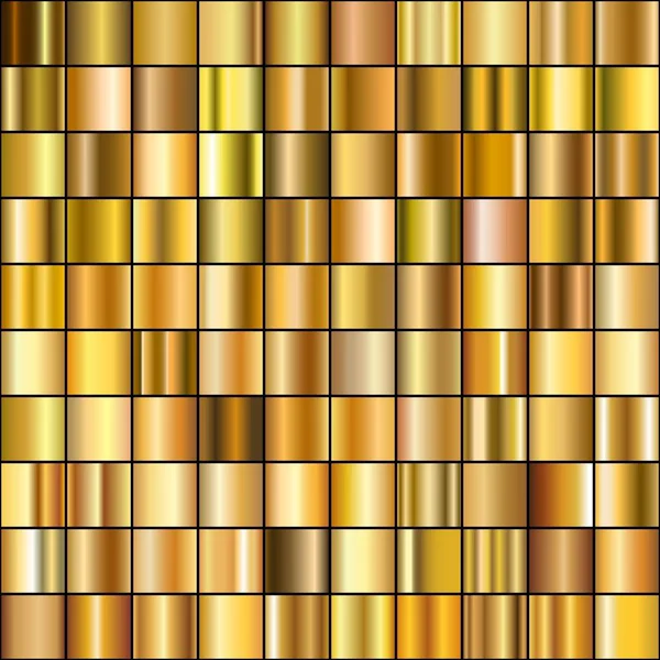 Conjunto de gradientes de ouro realista . — Vetor de Stock