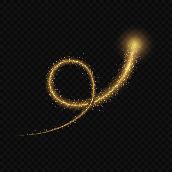 Oro brillo luz efecto estrellas explosiones — Vector de stock