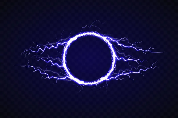 Электрический круг с эффектом молнии — стоковый вектор