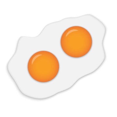 Gerçekçi kızarmış yumurta yalıtılmış.