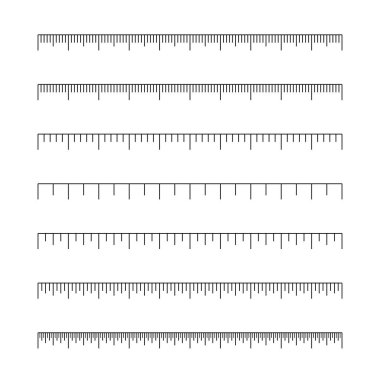 Set of ruler inches and cm scale clipart