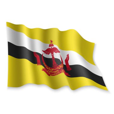 3D Sallanan Bayrak. Vektör illüstrasyonu