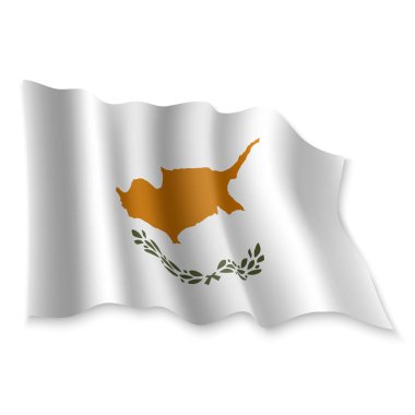 3D Sallanan Bayrak. Vektör illüstrasyonu