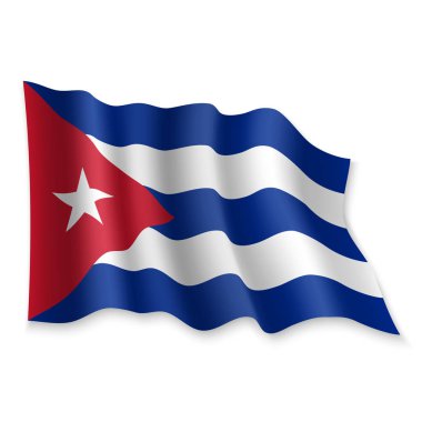 3D Sallanan Bayrak. Vektör illüstrasyonu