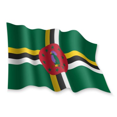 3D Sallanan Bayrak. Vektör illüstrasyonu