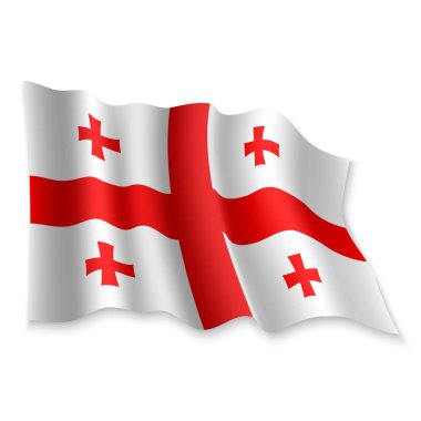 3D Sallanan Bayrak. Vektör illüstrasyonu