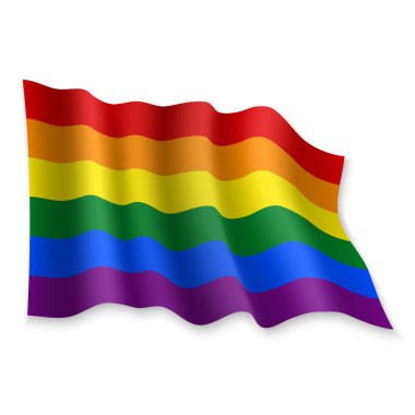 3D Sallanan Bayrak. Vektör illüstrasyonu