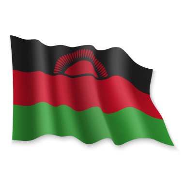 3D Sallanan Bayrak. Vektör illüstrasyonu