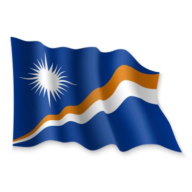 3D Sallanan Bayrak. Vektör illüstrasyonu