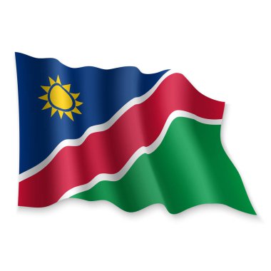 3D Sallanan Bayrak. Vektör illüstrasyonu