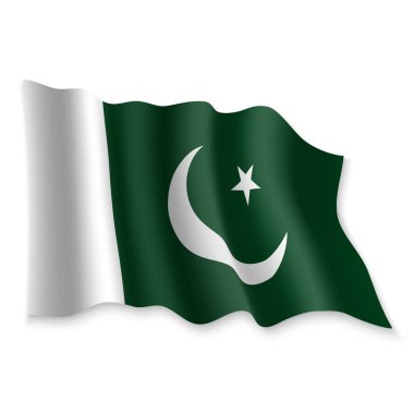 3D Sallanan Bayrak. Vektör illüstrasyonu