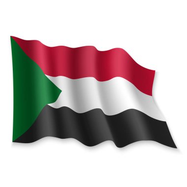 3D Sallanan Bayrak. Vektör illüstrasyonu