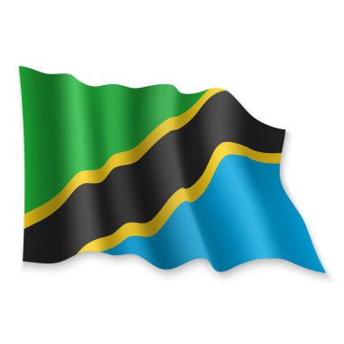 3D Sallanan Bayrak. Vektör illüstrasyonu