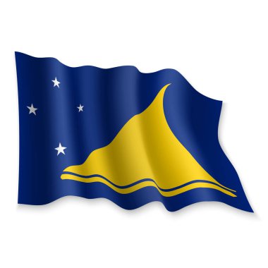 3D Sallanan Bayrak. Vektör illüstrasyonu