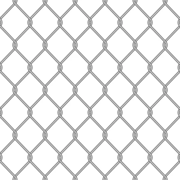 Realistic metal chain link fence — Stock Vector