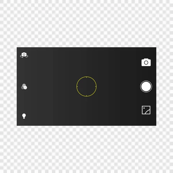 Pantalla de la cámara del teléfono móvil — Vector de stock