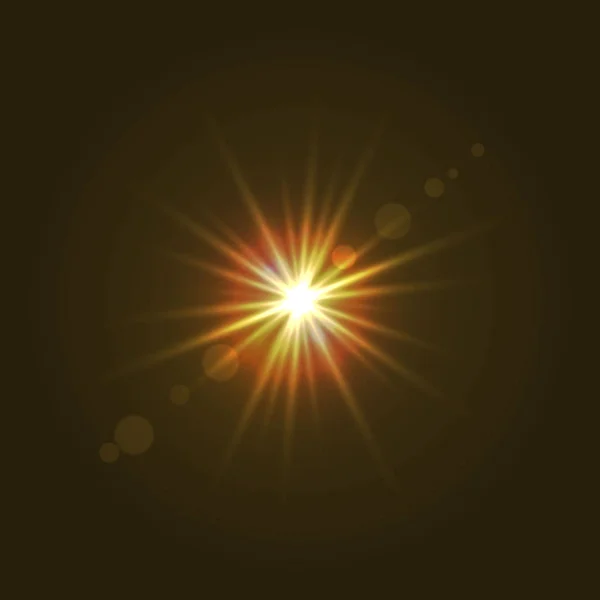 Ηλιακό φως με εφέ φωτοβολίδας — Διανυσματικό Αρχείο