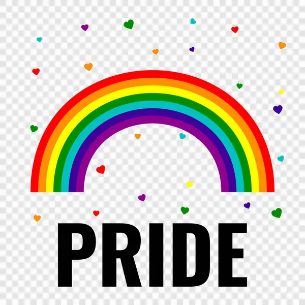 Orgoglio logo gay con arcobaleno — Vettoriale Stock