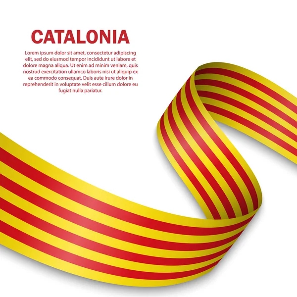 Acenando bandeira da Catalunha no fundo branco —  Vetores de Stock