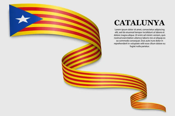 Bandeira acenando de catalão Independentista - Estelada —  Vetores de Stock