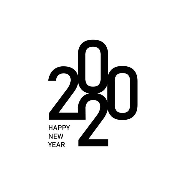 Feliz Año Nuevo 2020 Diseño de texto logo — Vector de stock