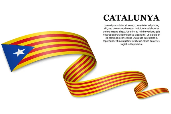 Bandeira acenando de catalão Independentista - Estelada —  Vetores de Stock