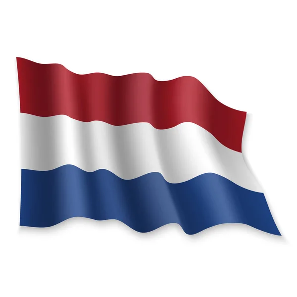 3d zwaaiende vlag. Vectorillustratie — Stockvector