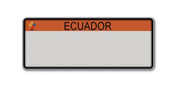 Placa de matrícula . — Vector de stock