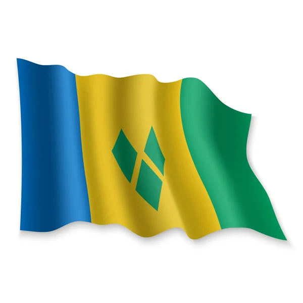 Bandiera sventolante 3D. Illustrazione vettoriale — Vettoriale Stock