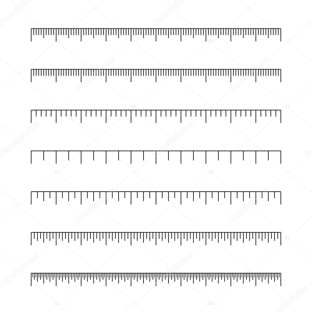 Set of ruler inches and cm scale