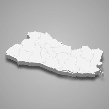 Bölgeli El Salvador 'un 3d haritası