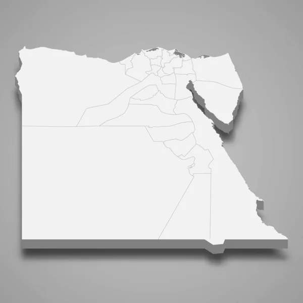 Carte Egypte Avec Les Frontières Des Régions — Image vectorielle