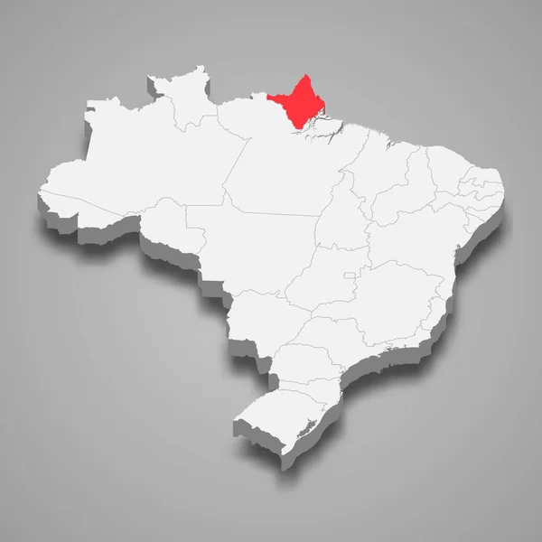 Amapa Localização Estado Dentro Brasil Mapa — Vetor de Stock