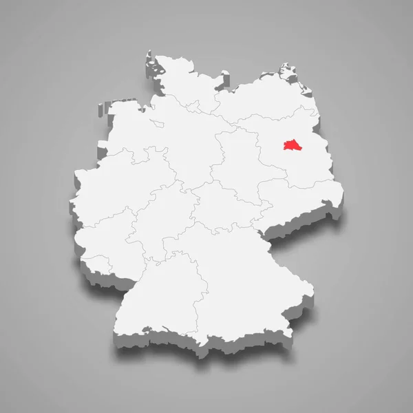 Berlín Estado Ubicación Dentro Alemania Mapa — Vector de stock