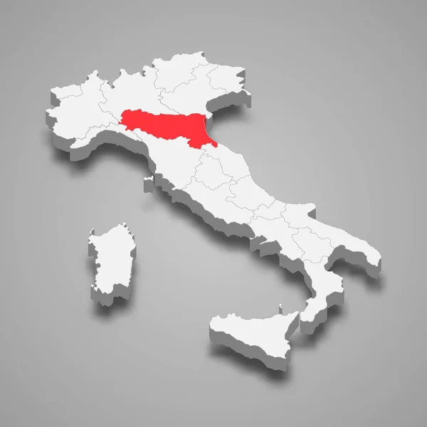 Emilia Romagna Umístění Itálii Mapa — Stockový vektor