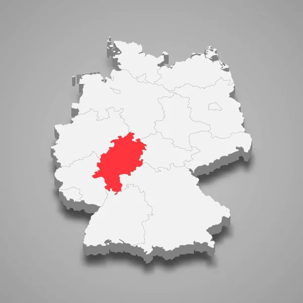 Hesse Estado Ubicación Dentro Alemania Mapa — Vector de stock
