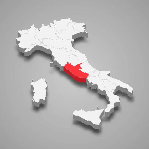 Posizione Regione Lazio All Interno Italia Mappa — Vettoriale Stock