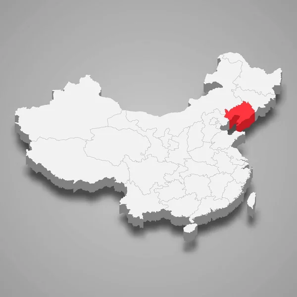 Liaoning Provincia Ubicación Dentro China Mapa — Vector de stock